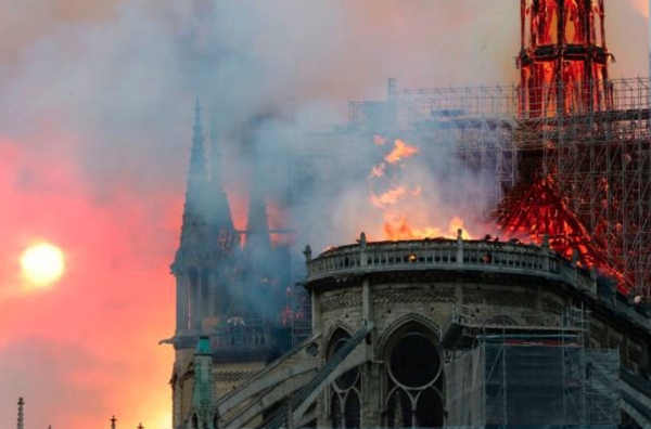 Notre-Dame: Massive Fire Ravages Paris Cathedral: The 850-Year-Old Gothic Building&#039;s Spire Collapses