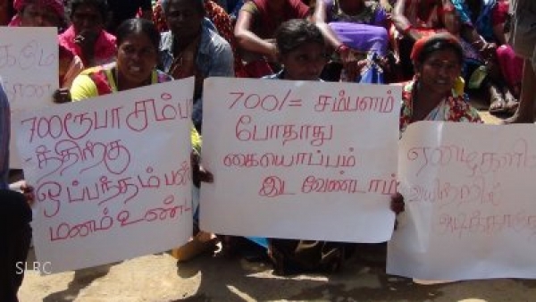 Tense Situation In Rajagiriya As Estate Workers Demanding Rs. 1000 Stage Protest Opposite Employers&#039; Federation Office