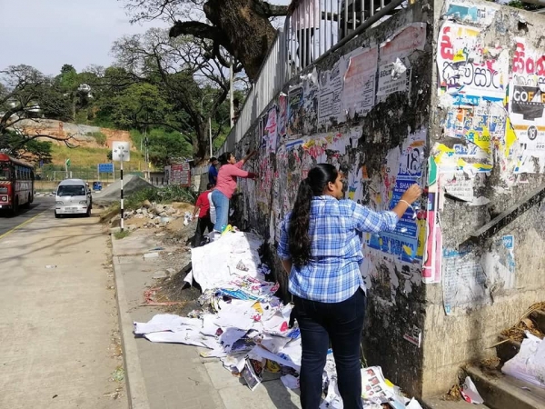 Tuition Masters And Advertisers Desecrate Public Places In Kandy With Posters Just Days After Major Clean-up Drive