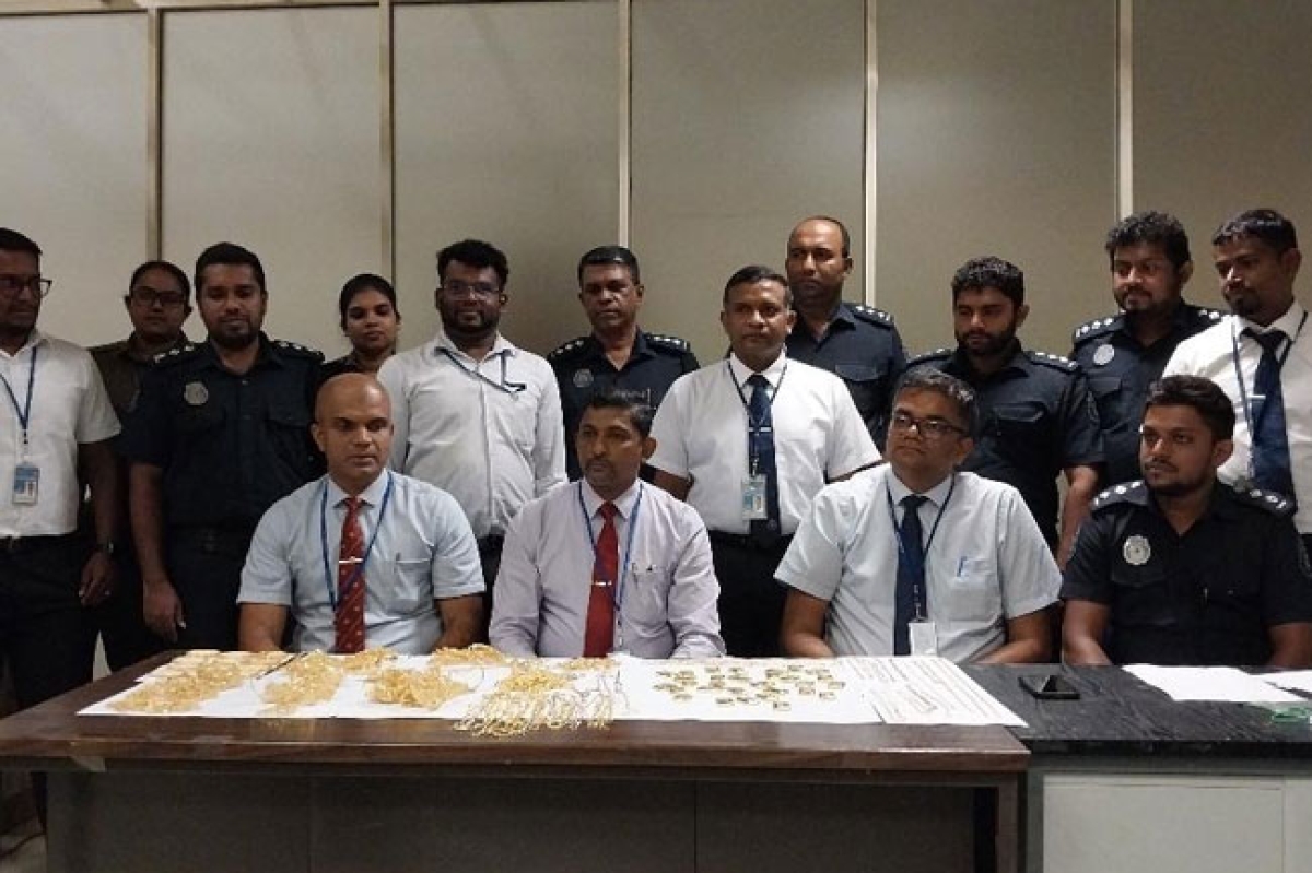 Major Gold Smuggling Bust: Five Passengers Apprehended with Rs. 123 Million Worth of Gold at BIA