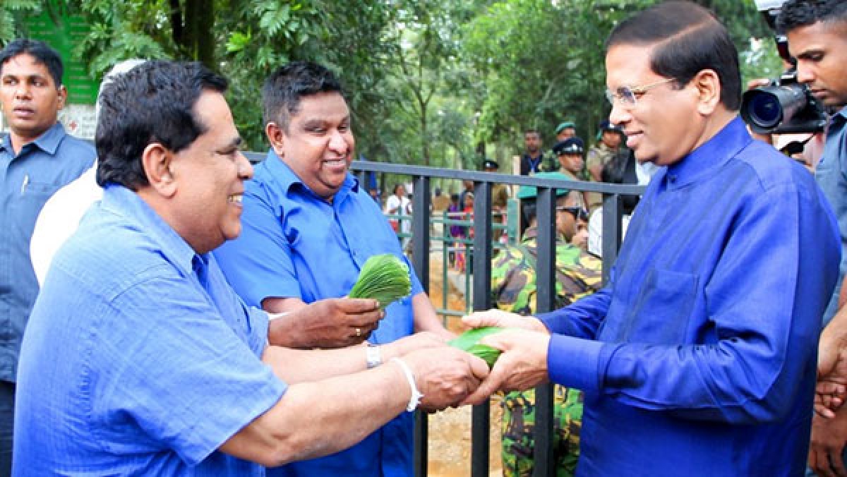 SLFP Internal Crisis: Siripala - Sirisena Seen Together for the First Time after Turmoil: Rival Factions Trade Barbs at Sirimavo Bandaranaike Anniversary Event